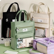Tote Bag Student Aesthetic Tuition Bag Kids Sling Bag Book Cute Cartoon Tutoring Canvas Exam Paper A