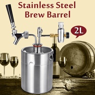 2L Stainless Steel Wine Beer Keg Home Beer Dispenser Growler Beer Brewing Craft Mini Beer Keg With F