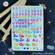 Number Alphabet Month Sticker Sheets by Boba._.studio
