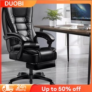 Ergonomic Leather Executive Office Chair with Massage & Footrest Reclining Computer Chair