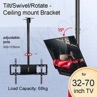 Adjustable Ceiling TV Mount 15° Tilt &amp; 30° Rotating Bracket , Ceiling Mount Bracket for 32 -70 TV With VESA