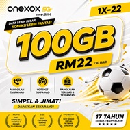 [Self Register] ONEXOX PREPAID 1X22 100GB 5G HIGHSPEED FREE RM2 AIRTIME UNLIMITED DATA CALL