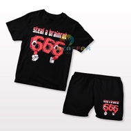 STEAL CHILDREN'S T-SHIRT SET BRAINROT 666 CHILDREN'S SHIRT 666 STEAL BRAINROTa