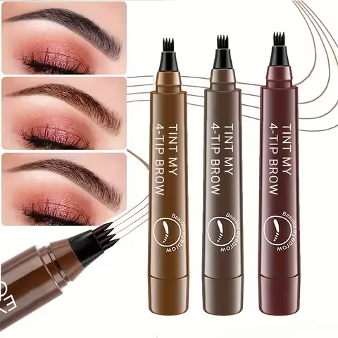 4 Point Eyebrow Pencil 4 Prong Tip Eyebrow Pen 4 Fork Eyebrow Pencil Waterproof Liquid Eyebrow Penci