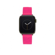 【Steve Madden】Apple watch 浮雕LOGO矽膠蘋果錶帶-亮麗粉 42/44/45/49 mm