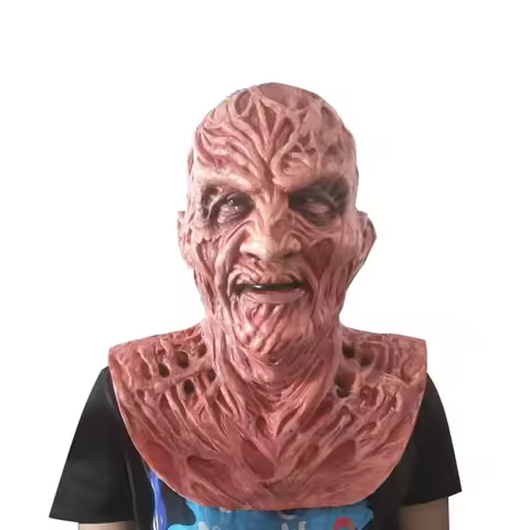 Clown Freddy Scary Mask Horror Zombie Disguise Halloween Props Latex Carnival Freddy Krueger Cosplay