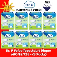Dr. P Value Tape Level 6 Adult Diaper M10/ L9/ XL8 - (8 Packs)