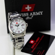 Jam tangan Swiss army 1161 Tali Rantai silver Original wanita all stainless stell