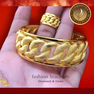 ชุดเซ็ทเครื่องประดับ แหวน โรมีโอ เศษทองคำแท้ หนัก 2 สลึง ไซส์ 6-9 (1 วง) BJ36 กำไลข้อมือ โรมีโอ เศษทองคำแท้ หนัก 3 บาท ขนาดฟรีไซส์