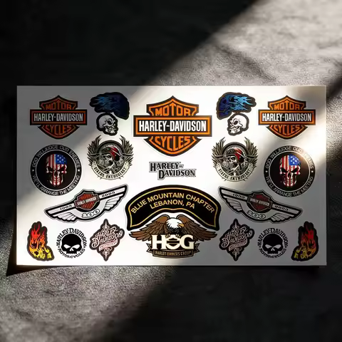 For Harley Davidson Sticker Logo Motorcycle Helmet Bike Reflective Decal Kit #2