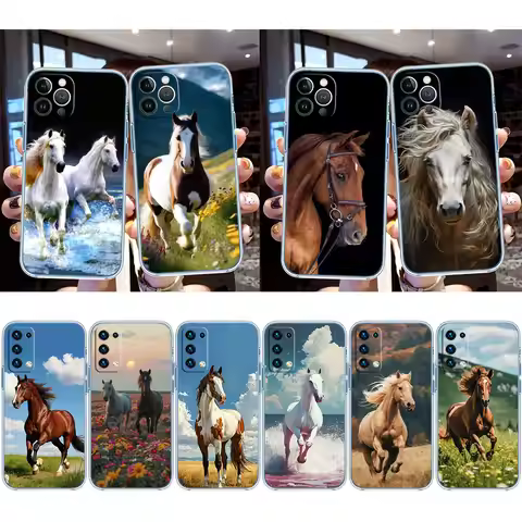 FX28 Fine Horse Transparent Phone Case for Motorola Moto G7 G8 G9 G84 G85 G73 G24 G15 Z2 Play Power 