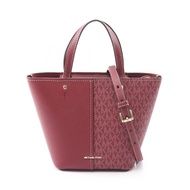 【二手】Michael Kors Flora 中型手袋 32T5GFFC1B691 桑葚色皮革 PVC 塗層帆布 女士兩用托特包