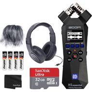 H1essential Handy Recorder Bundle with Over-Ear Stereo Headphones, 32GB microSDHC Card, Furry Microp