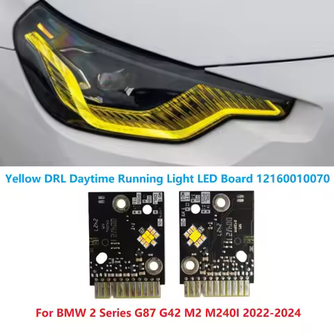 1Pair Yellow Lightsource DRL Chip12160010070 For BMW G87 G42 M2 M240I 22-24 Front Headlight LED Boar