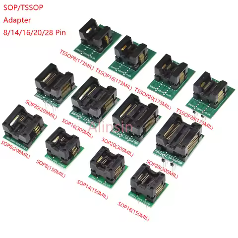 Sop8/Sop14/Sop16/Sop20/Sop28/44/Tssop8/Tssop16/Tssop20/Tssop28/TQFP32/LQFP44 To Dip Programmer Adapt