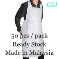 Frontliner Disposable Plastic Apron (WHITE) Waterproof PPE 50pcs Disposable Apron