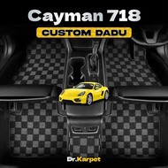 Porsche Cayman 718 - Dr Karpet Custom Fit Full Set Dadu Carpet Kereta Anti-Slip 2X Tebal