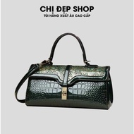 Túi xách đi tiệc, túi công sở vân da cá sâu da bóng cao cấp, túi xách tặng cô giáo, túi xách tặng mẹ