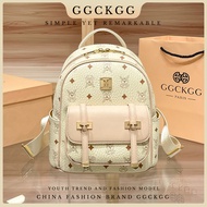 【GGCKGG】New Branded Luxury Backpack Women Premium Leather Printed Satchel Beg Wanita SchoolBag