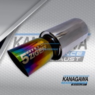5ZIGEN Racing Muffler Tengos Rainbow Bass Round Full Stainless Car Exhaust - Exhaust tip Muffler tip