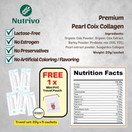 NUTRIVO Premium Pearl Coix Collagen Nutrivo Collagen Powder Collagen Drink Whitening Collagen Drink