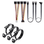 Cable Matters 3-Pack 90 Degree Right Angle SATA Cable 18 Inches in Black & 1-Pack SATA III Data Cabl