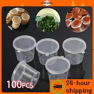 100pcs Disposable Sauce Box Chili Oil Seasoning Box1oz, 2oz, 3oz, 4oz, 5oz Hinged Sauce Cup