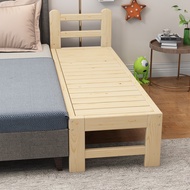 Solid Pine Wood Kids Bed Anti-Fall Kids Bed | Malaysia Ready Stock Kids Bed Attach to Parent Bed