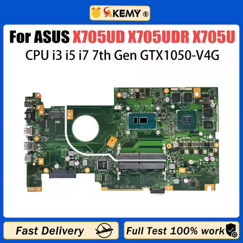 AKEMY X705UD Mainboard For ASUS VivoBook X705UDR X705U Laptop Motherboard i3 i5 i7 7th Gen CPU GTX10