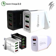 33W/35W/36W USB Charger 2/3/4-Port Fast Quick Charge Multi Wall Adapter Plug