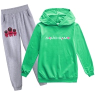 Squid Game Boys Girls Hoodie and Pants Set Long Sleeve Hooded Children's Simple Printed Sweater Hood