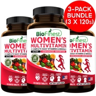 [Bundle of 3] Biofinest Women’s Multivitamin Supplement - Vitamins A B C E D K Calcium Zinc Iron Fol