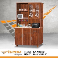 EUREKA 6.3X4ft Kitchen Cabinet Tiles Dish Rack Wood KS8931 / Almari Dapur (Deliver & Installation Kl