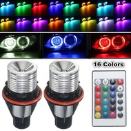 Mayitr 1 Pair RGB LED Multi-Color Angel Eyes Light Bulb Remote LED Flash Headlight  Kit For BMW E39 