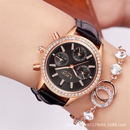 LIGE Belt Women's Watch Fashion Trend Quartz Watch Rhinestone Women's Watch Multi-functional Waterpr