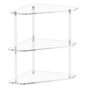 Acrylic Triangle End Table - 3 Tier Corner Side Table - Small Corner Table for Living Room Bedroom B