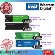 WD Green Blue Black NVMe SSD SN3000 SN350 SN5000 SN580 SN770 SN850 500GB 1TB 2TB Gen3 Gen4 M.2 PS5