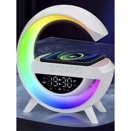 Hot-selling Big G3401 Bluetooth Speaker Atmosphere Light Wireless Charging Clock G63 Wireless Charge