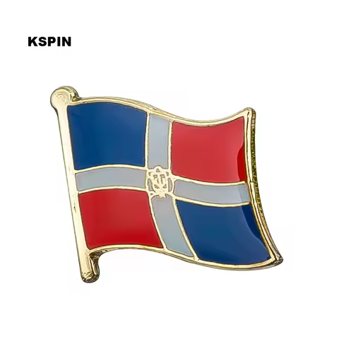 Dominican Rep. National Flag Badges Metal Pin for Clothes Rozet Makara Replica Coins KS-0052