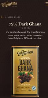 Whittaker's 72% Dark Ghana Chocolate