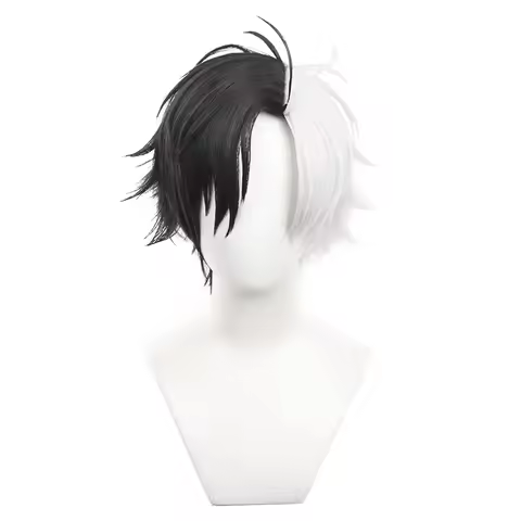 Haruka Sakura Cosplay Wig Anime Wind Breaker Black White Short Hair Bofurin Halloween Party for Wome