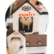 MERAH Cat house Red Brown villa dog house dog house