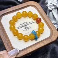 Natural Agate Bracelet Yellow Agate Beaded Original Design Red Agate Handmade Beads Female Bracelet 