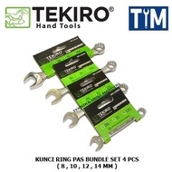 TEKIRO KUNCI RING PAS 8 , 10 , 12 , 14 MM SET 4 PCS BUNDLE