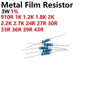 50PCS 3W Metal Film Resistor 1R 10R 4.7R 3.3R 22R 24R 30R 33R 47R 68R 100R 220R 200R 330R 470R 680R 