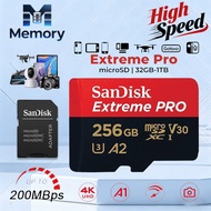 Sandisk Extreme Pro 4K Up to 200MB/s MicroSD Card With Adapter (64GB/128GB/256GB/512GB)(SDSQXCG/SDSQ