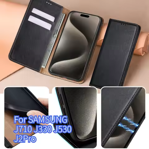 Wallet Cover Flip Case for SAMSUNG J710 J330 J530 J2Pro Cases Kickstand Coque J3 2018 A7 A8 Card Slo