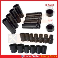 1/2" Long Impact Socket Adapter Box Socket 6 Point Heavy Duty Ratchet Socket Wrench Spanner Spanar