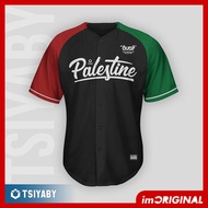 Tsiyaby Muslim Distro Men's Palestine Baseball T-Shirt - Al Quds Palestine - Black