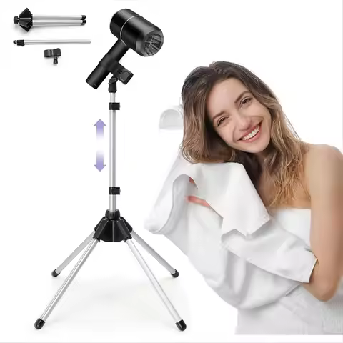 Adjustable Hair Dryer Stand, 29-59 Inch Hair Dryer Holder Plastic+Metal Hair Dryer Stand